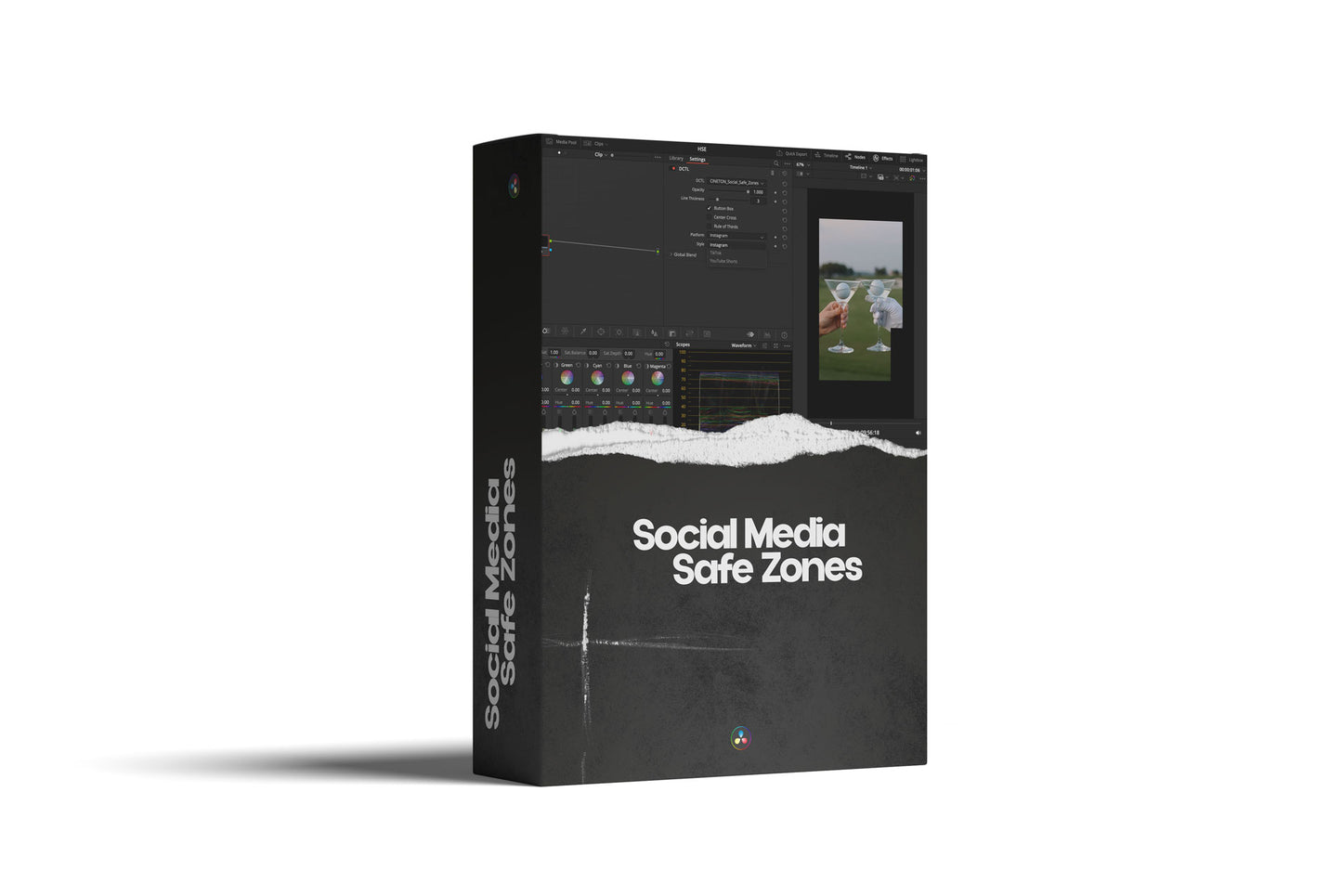 Social Media Safe Zone Overlay DCTL