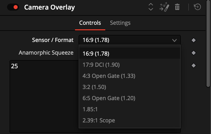 Camera Overlay — Sucher-HUD für DaVinci Resolve